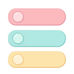 Obraz premium Pink Blue Yellow Rounded Toggle Switch UI Icon for App Interface