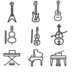 Music Instrument Vector Icons
