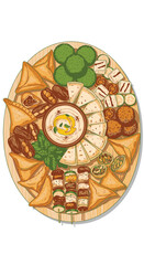 Naklejka premium Assorted Finger Foods on a Platter.