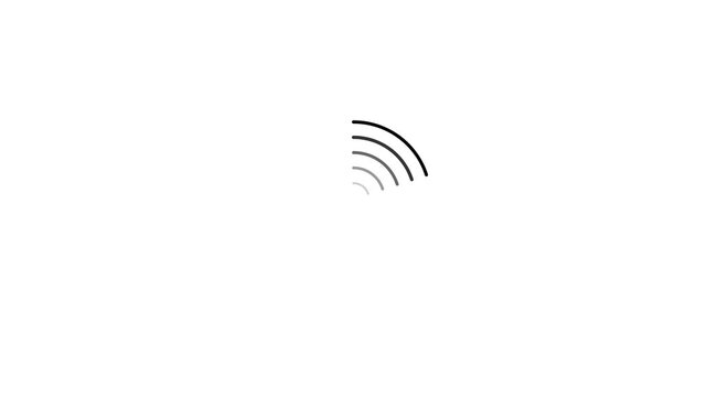 Simple black wifi signal icon isolated on a plain white background.