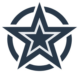 Fototapeta premium Geometric star emblem inside a circle illustration