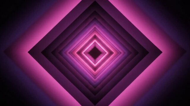 Pink Neon Diamond Shapes Fading Animation.