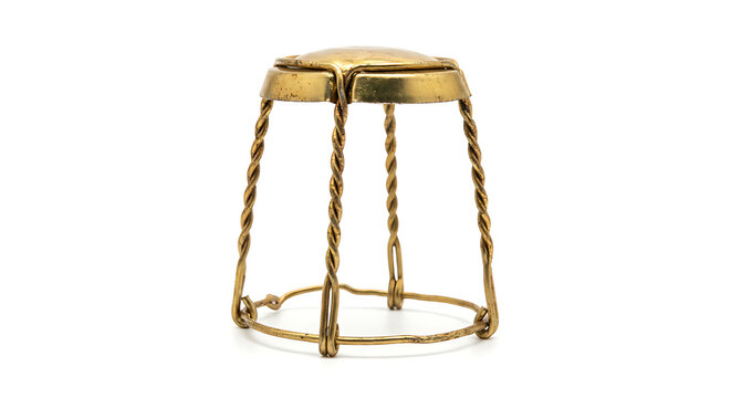 Champagne Muselet Wire Cage & Cap Isolated. Celebration, Luxury, Party
