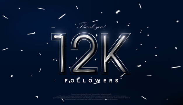 Blue silver design for greeting to 12k followers celebration.