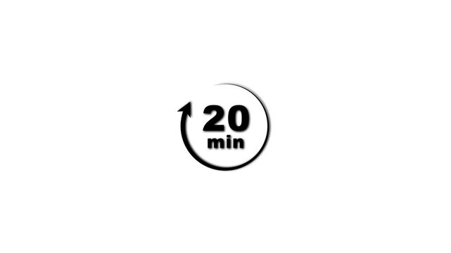 Timer 20 minutes countdown clock symbol stopwatch