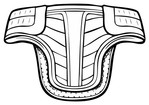 Stylized Outline of a Protective Shoulder Pad for Sports or Uniforms