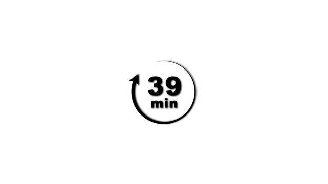 Timer 39 minutes countdown clock symbol stopwatch