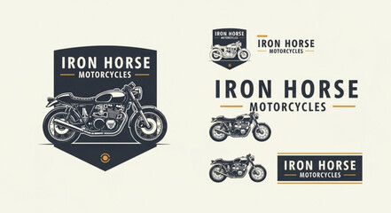 Vintage Motorcycle Emblem and Logo Designs. © Efan