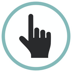 Obraz premium Hand Pointer Icon in Circle Frame Finger Pointing Upwards Touch Symbol Choice Vector