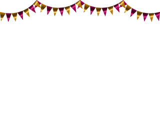 Obraz premium ガーランド三角、曲線、金12マゼンタF3