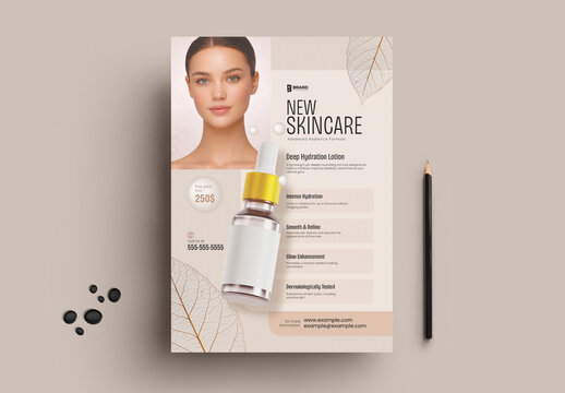 Modern Skincare Product Flyer For Beauty And Cosmetic Promotion