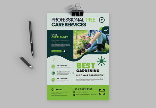 Professional Gardening and Tree Care Service Flyer Template