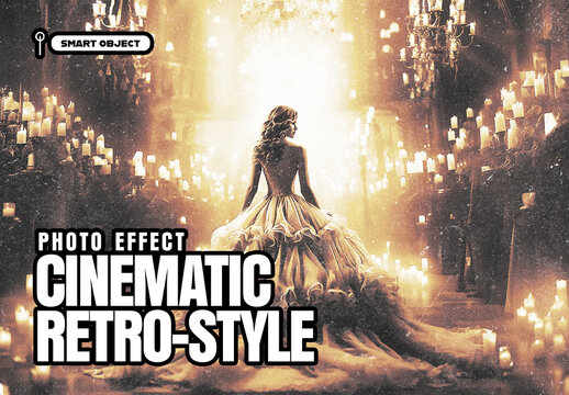 Vintage Cinematic Retro Photo Effect Template