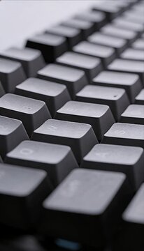 Keyboard keycap typing technology computer device closeup blue light digital keyboard detail with blue backlight creates modern technology mood for work gaming or coding setup computer keyboard black