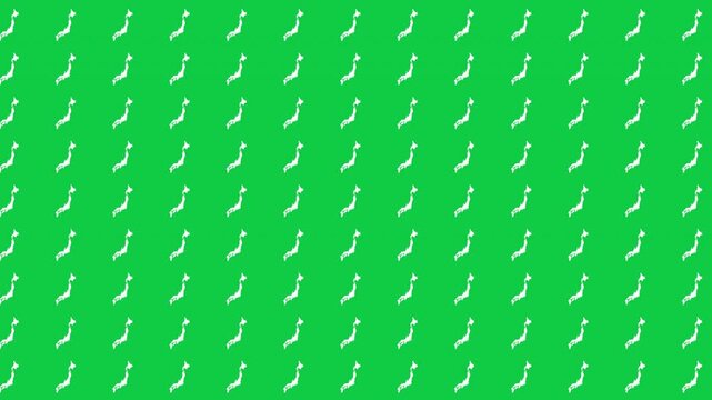 Japan map pattern scrolling perfect 10 second loop with green background