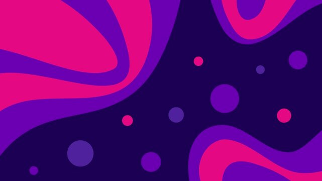 Psychedelic Swirls and Bubbles Abstract Background Vibrant Pink Purple Retro Wave Pattern Motion