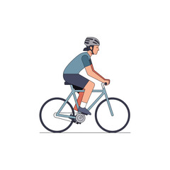 Cyclist Riding Bicycle Sports Journey Commercial Art