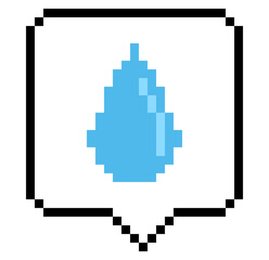 Fototapeta premium ドット絵の絵文字と吹き出し,透過背景,水滴