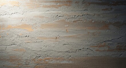 Fototapeta premium A weathered wooden surface with patches of peeling paint and a light brown hue.