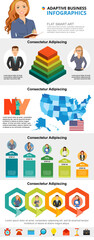 USA economy and business planning infographic charts set