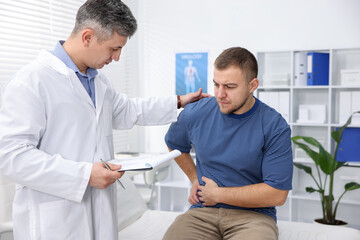 Man having appointment with urologist in clinic