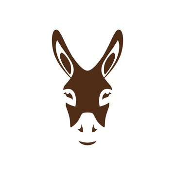  Donkey head logo icon isolated on white background