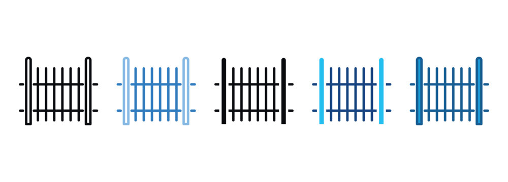 Fence Icon Set Multiple Style Of