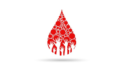 Obraz premium World Hemophilia Day intricately formed by many reaching hands, representing vital blood donation, collaborative community support, and life-saving health initiatives