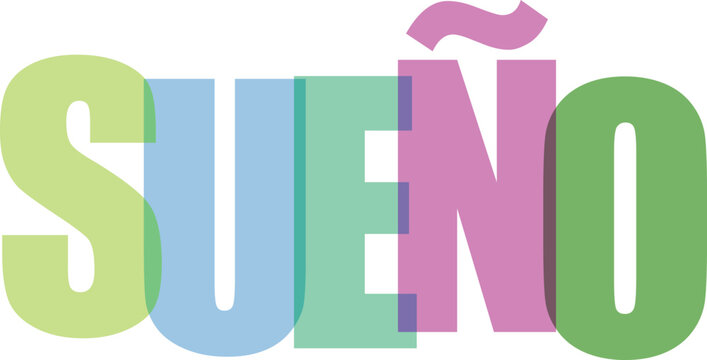 Sue&ntilde;o tipograf&iacute;a inspiradora colorida dise&ntilde;o vectorial