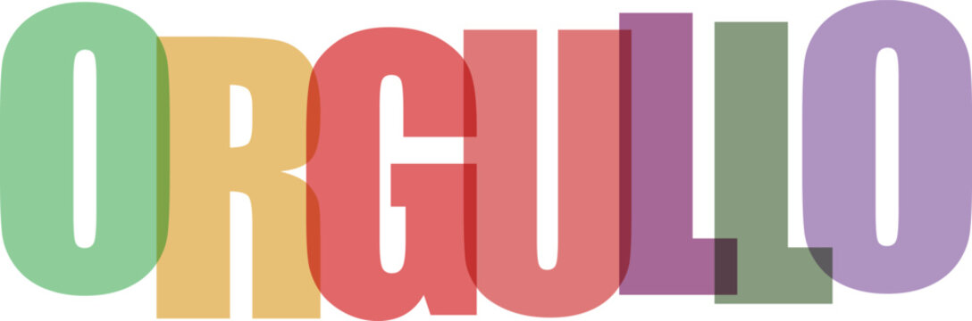 Orgullo tipograf&iacute;a moderna colorida dise&ntilde;o vectorial