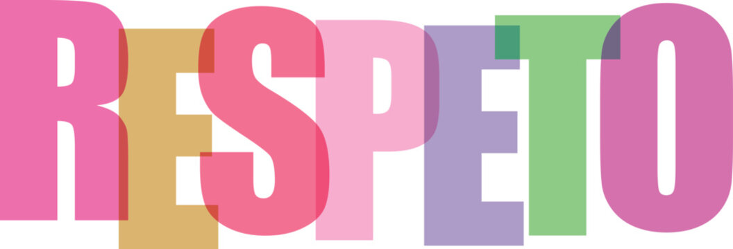 Respeto tipograf&iacute;a inspiradora colorida dise&ntilde;o vectorial