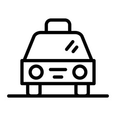 Airport Taxi  Vector Line Icon Design