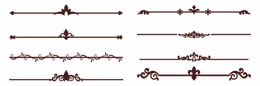 Vintage decorative lines. text dividers. Line border separators Vintage dividers. Vector
