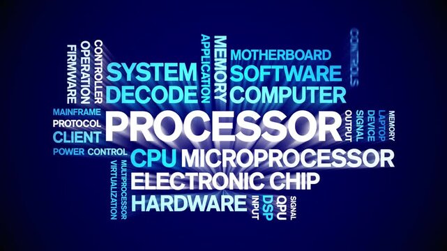 Processor animated word cloud-text design animation tag kinetic typography seamless loop.