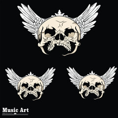 Fototapeta premium skull with wings