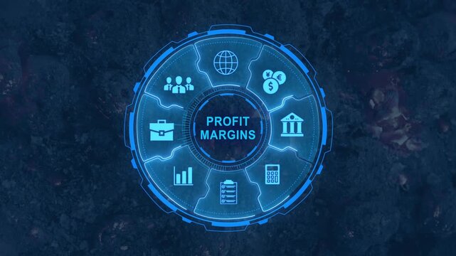 Profit Margins Concept with Business on Dark Background finance accounting