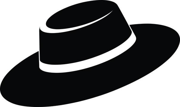 Black fedora hat with white band