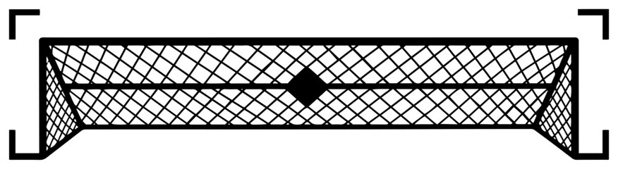 Football goal net vector graphic isolated on white background for sports design