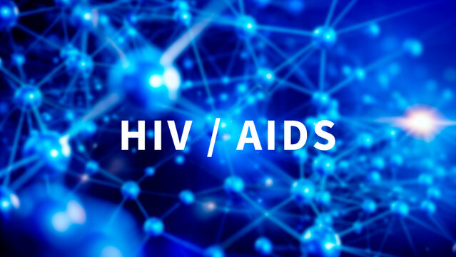 HIV AIDS medicine concept, Banner for National HIV AIDS and Aging Awareness Day, HIV virus cells. immune deficiency