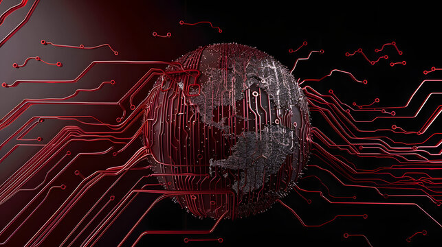 Cyber Security Shield with Digital Circuit Texture &ndash; Data Protection, Network Firewall, Online Privacy Concept