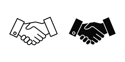 Obraz premium Handshake Business Agreement Partnership Icon Flat Style