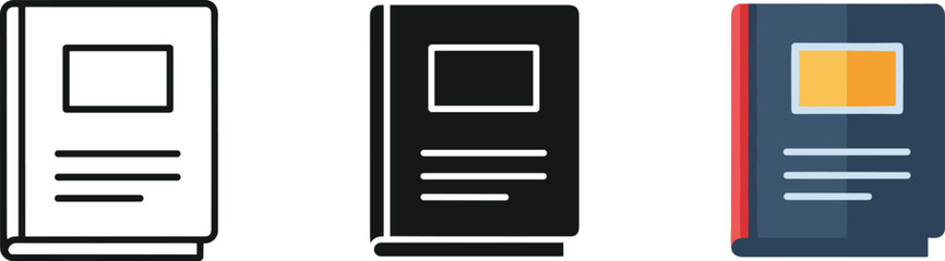 Minimalist bookshelf design icons set isolated on white background vector © FatemaStock