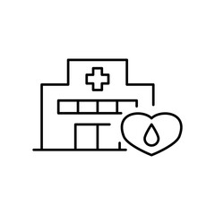 献血ルームのある施設をモチーフにしたアイコン