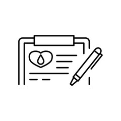 献血の受付用紙をイメージしたアイコン