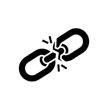 Broken link icon symbolizing a connection failure or missing link in a digital interface