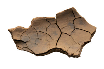 Obraz premium Dry cracked earth on white isolated on transparent background