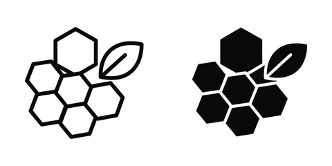 Obraz premium Honeycomb Leaf Icon Organic Structure