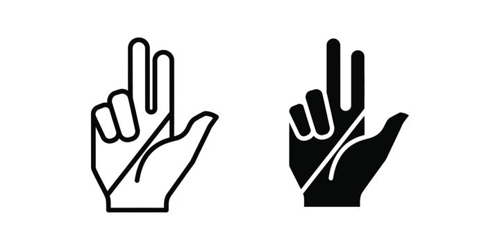 Hand Gesture Victory Sign Two Fingers Count Representation
