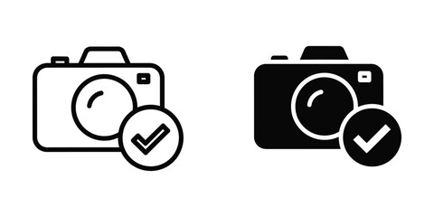 Camera Check Mark Icon Approval © vactor guru