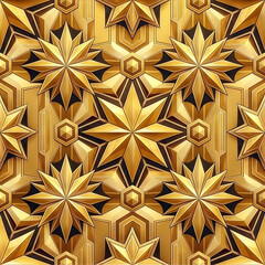 金色のシームレスなリピートパターン柄